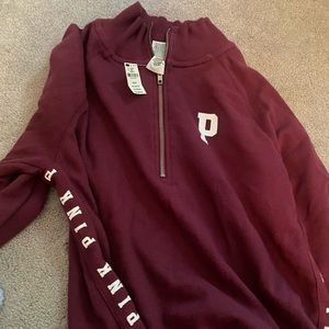 PINK zip up maroon xs